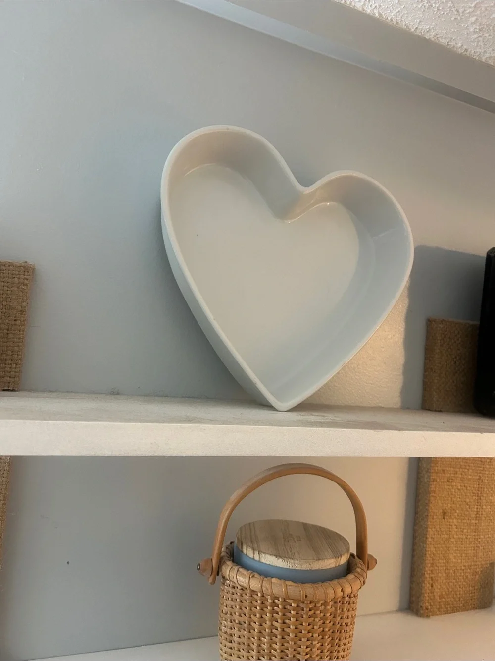 Pier 1 White Heart-Shaped Ceramic Dish